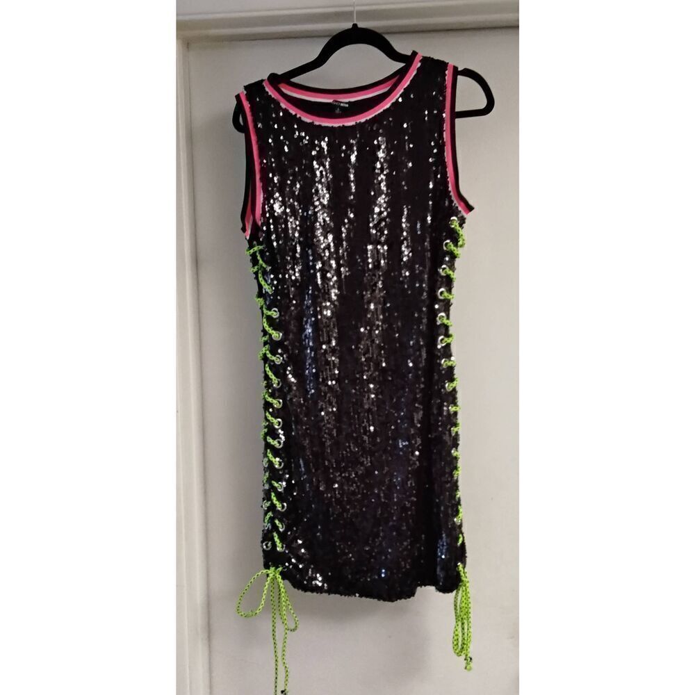 NWT~FASHION NOVA Black Sequins Light of My Life Dress Sz Large